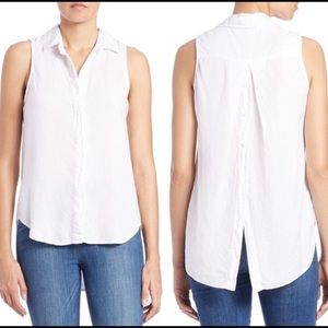 Cloth & Stone white button up, open back tank top